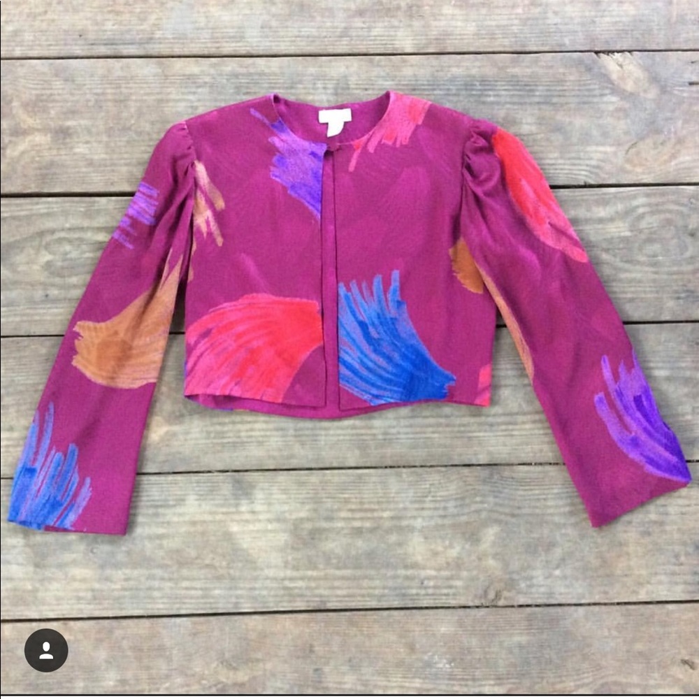 Italian-made silk jacket, gorgeous silk! Size S/M